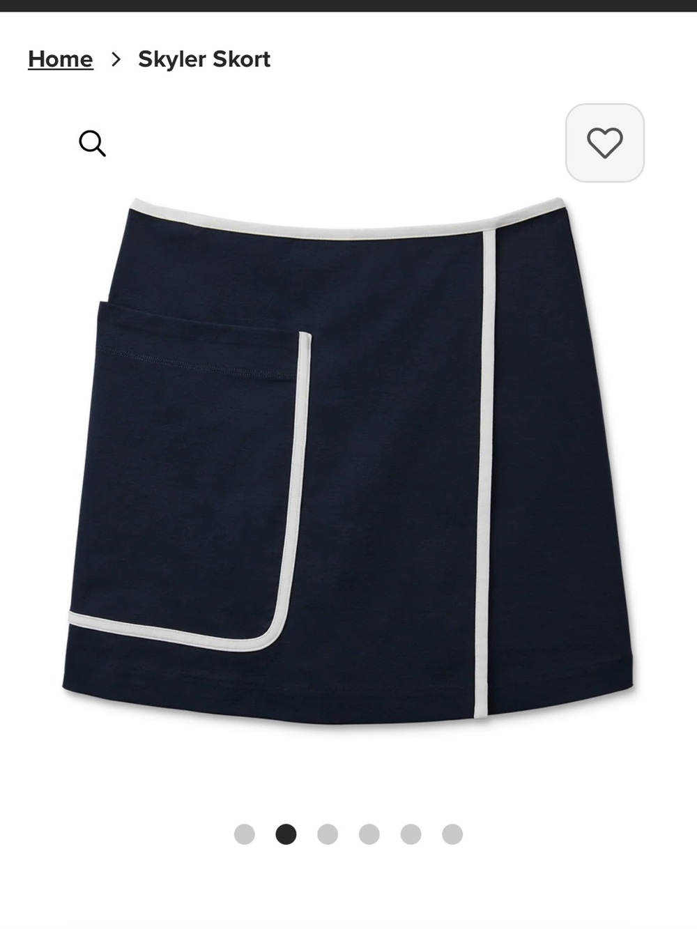 CAbi Navy A-Line Skort with White Trim